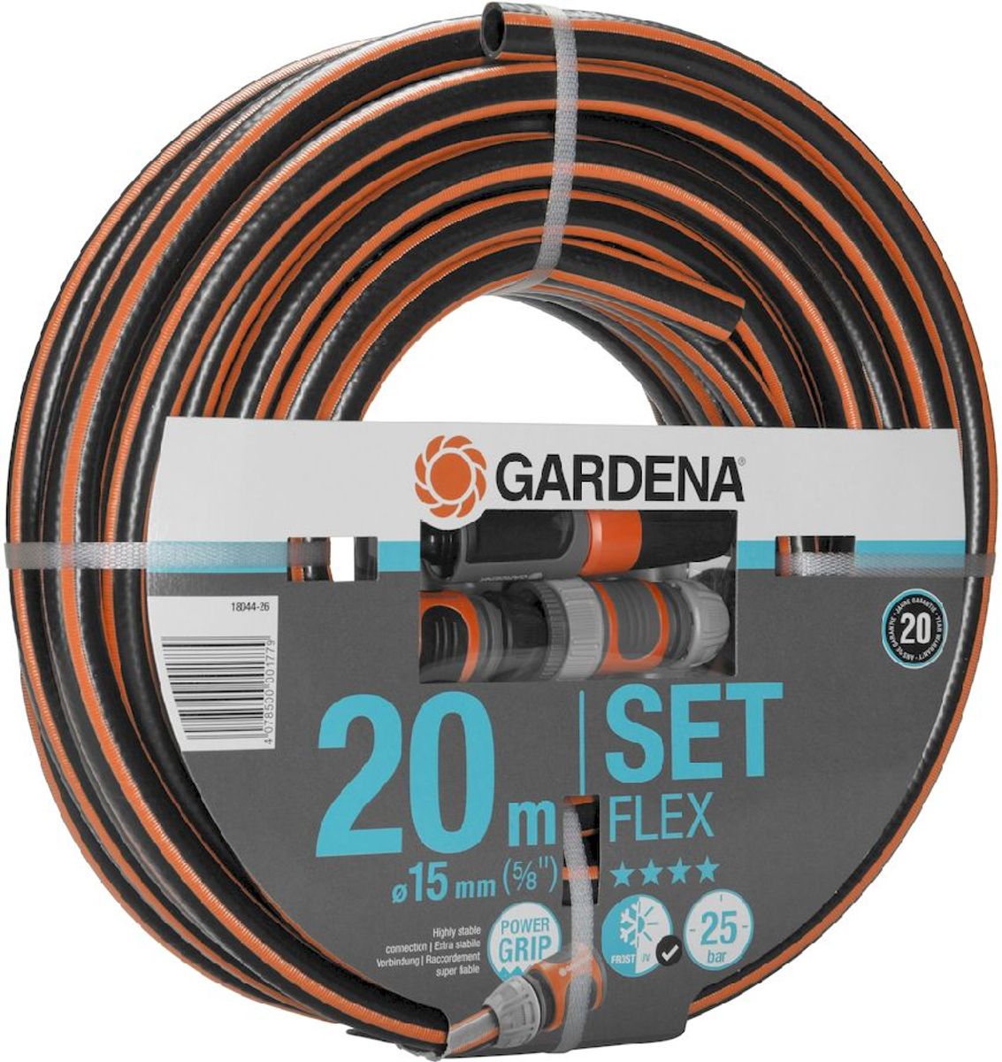 Gardena Comfort Flex 20 meter Ø 15 mm tuinslang met koppelingen