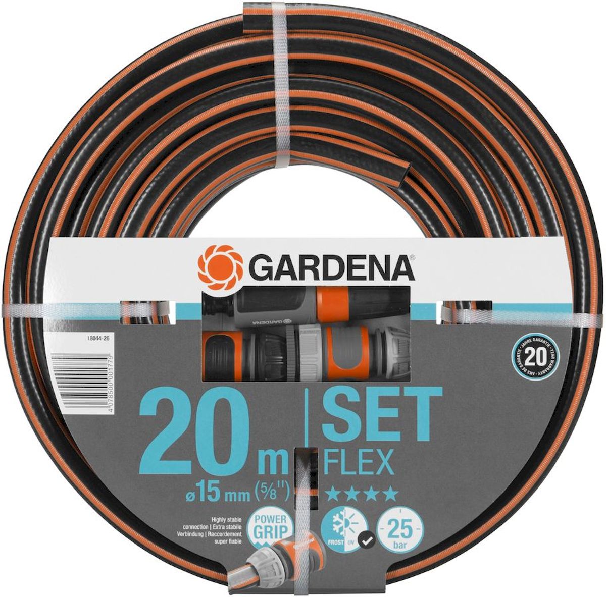 Gardena Comfort Flex 20 meter Ø 15 mm tuinslang met koppelingen