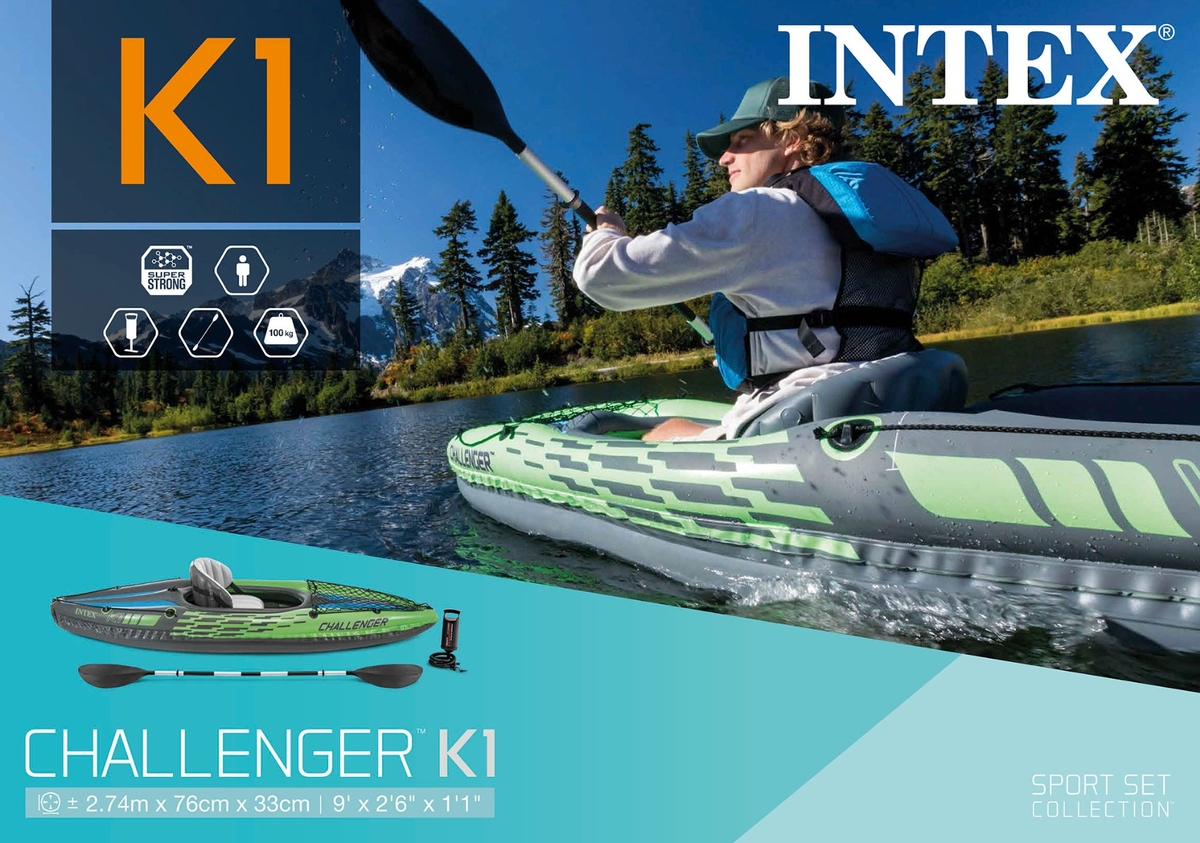 Intex Challenger K1 Aufblasbares Kajak 1 Person