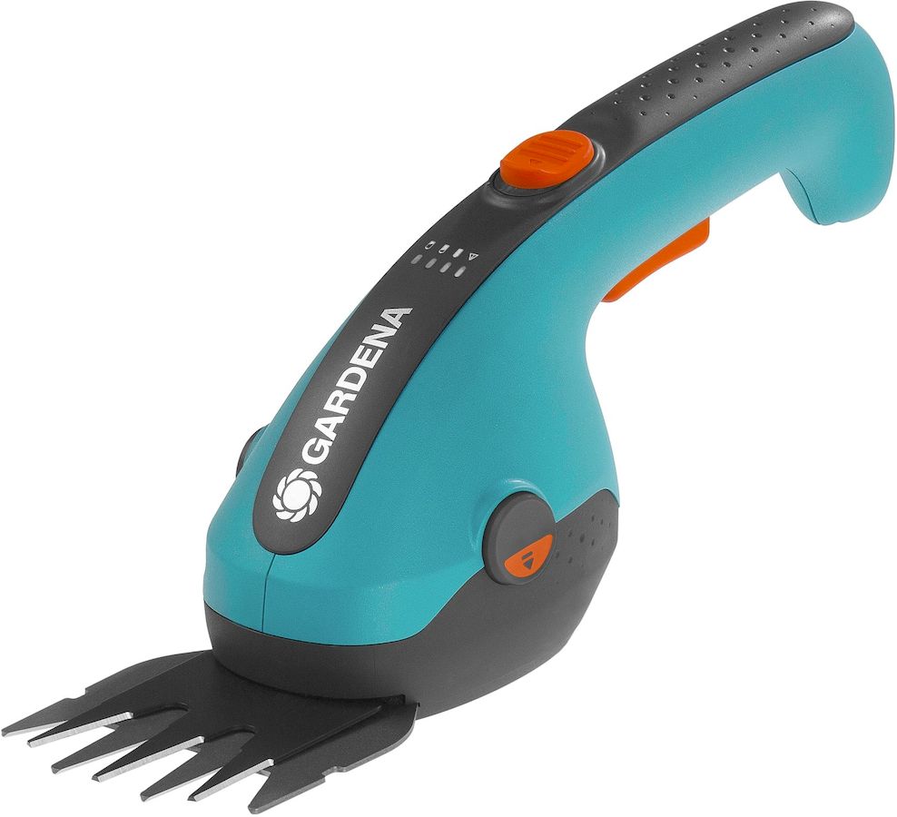 Gardena Classiccut Li accu gras en buxusschaar vooraanzicht