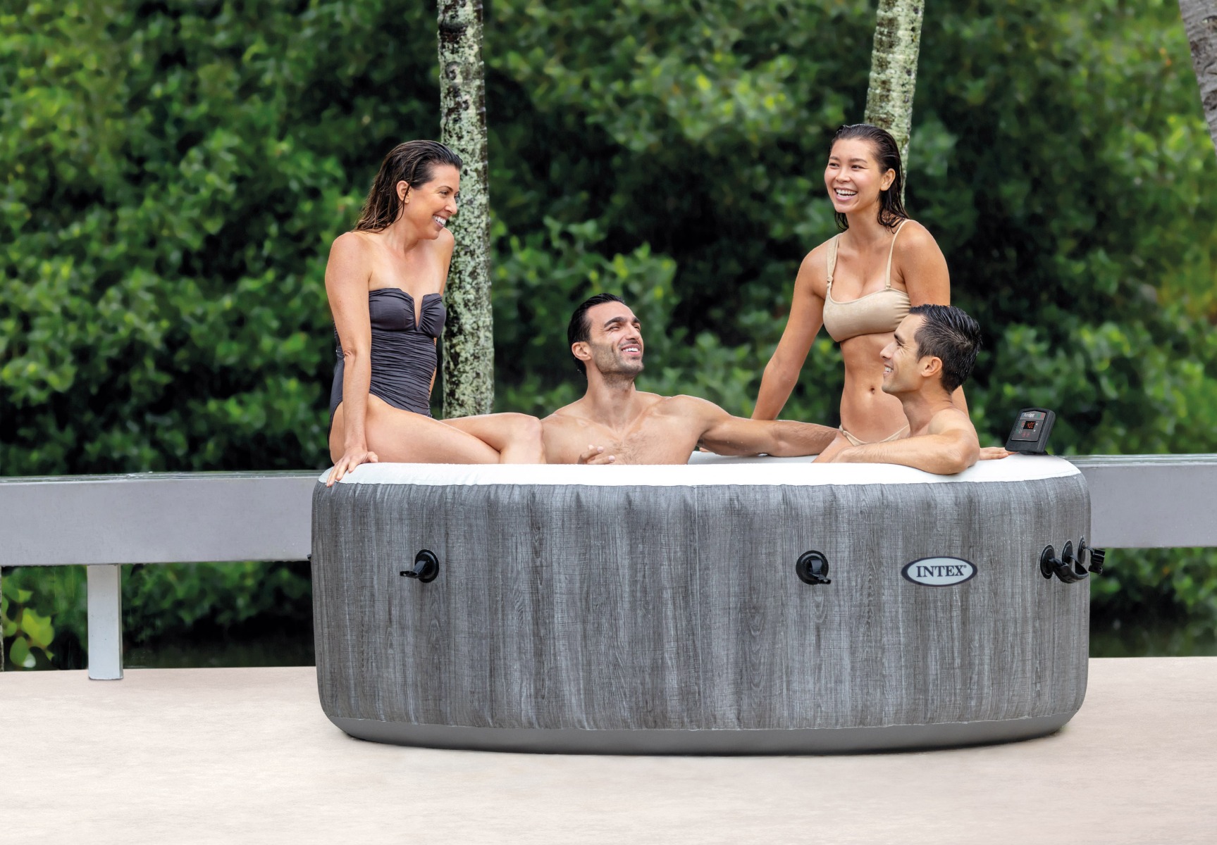 Intex Pure Spa Greywood Deluxe opblaasbare spa - 4 persoons