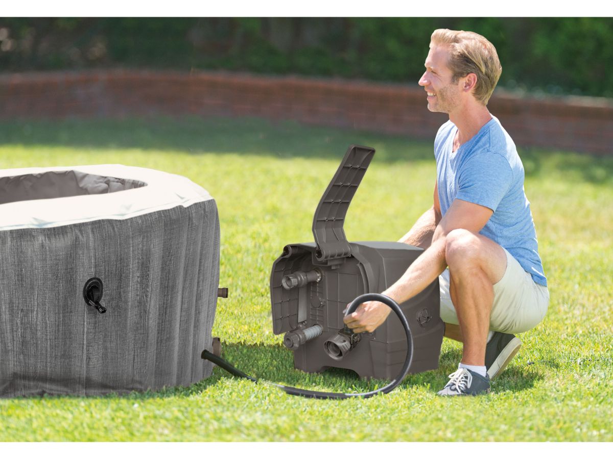 Intex Pure Spa Greywood Deluxe opblaasbare jacuzzi 4 persoons - bedieningspaneel