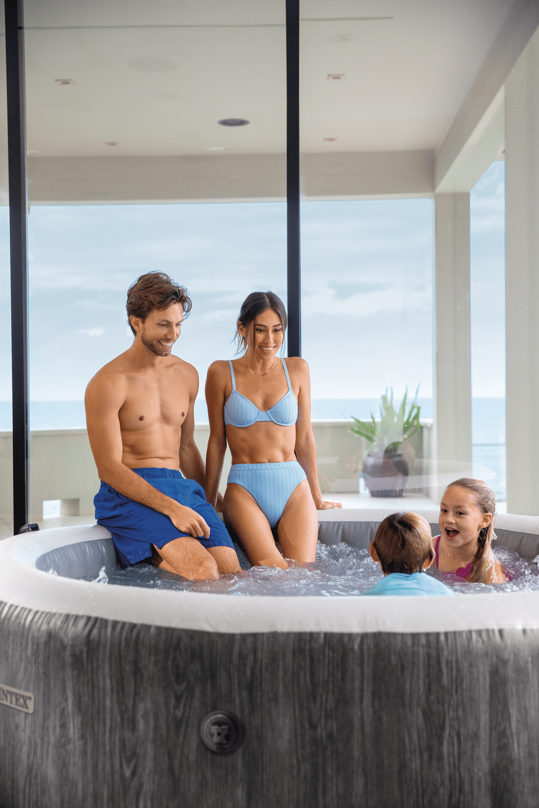 Intex Pure Spa Greywood Deluxe opblaasbare jacuzzi 6 persoons - afmetingen