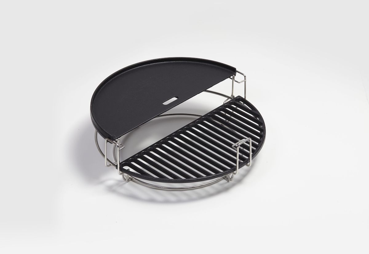 Kamado Joe Halfrond tweezijdig gietijzeren grillplaat voor Classic Joe