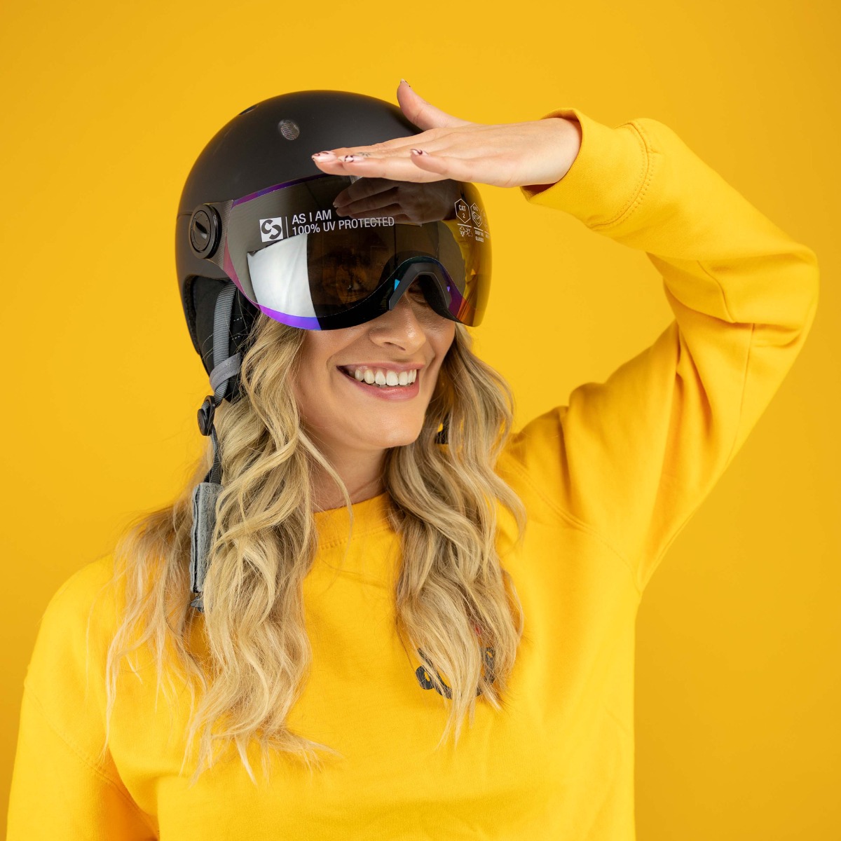 Sinner Titan Visor skihelm - Matte Black - Blauwe lens