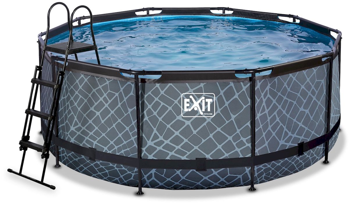 EXIT Stone zwembad - 360 x 122 cm - met zandfilterpomp en trap aanbieding