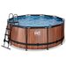 EXIT Wood zwembad - 360 x 122 cm - met zandfilterpomp en trap