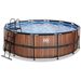 EXIT Wood zwembad - 427 x 122 cm - met zandfilterpomp en trap