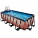 EXIT Wood zwembad - 400 x 200 x 100 cm - met zandfilterpomp en trap