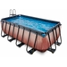 EXIT Wood zwembad - 400 x 200 x 122 cm - met zandfilterpomp en trap