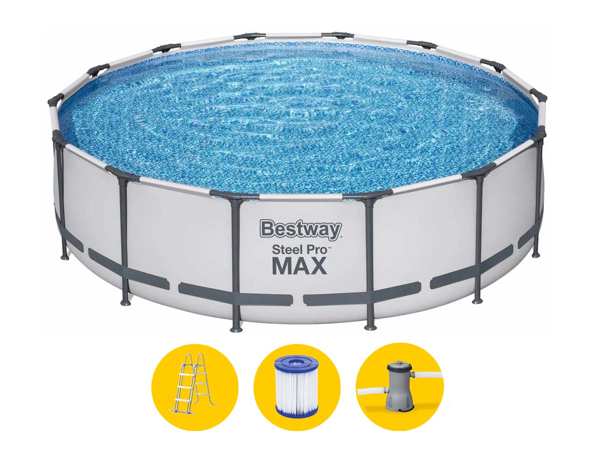 Bestway Steel Pro MAX zwembad - 366 x 100 cm - met filterpomp en accessoires