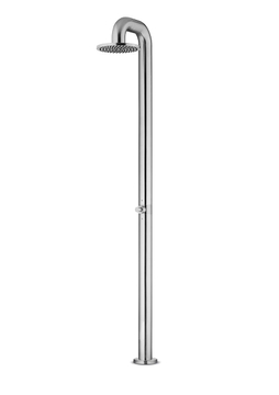 Buitendouche set | RVS look | 230 cm hoogte | Tres | Messing | Beach serie, Opbouw, Mengkraan, 2-weg, Rond