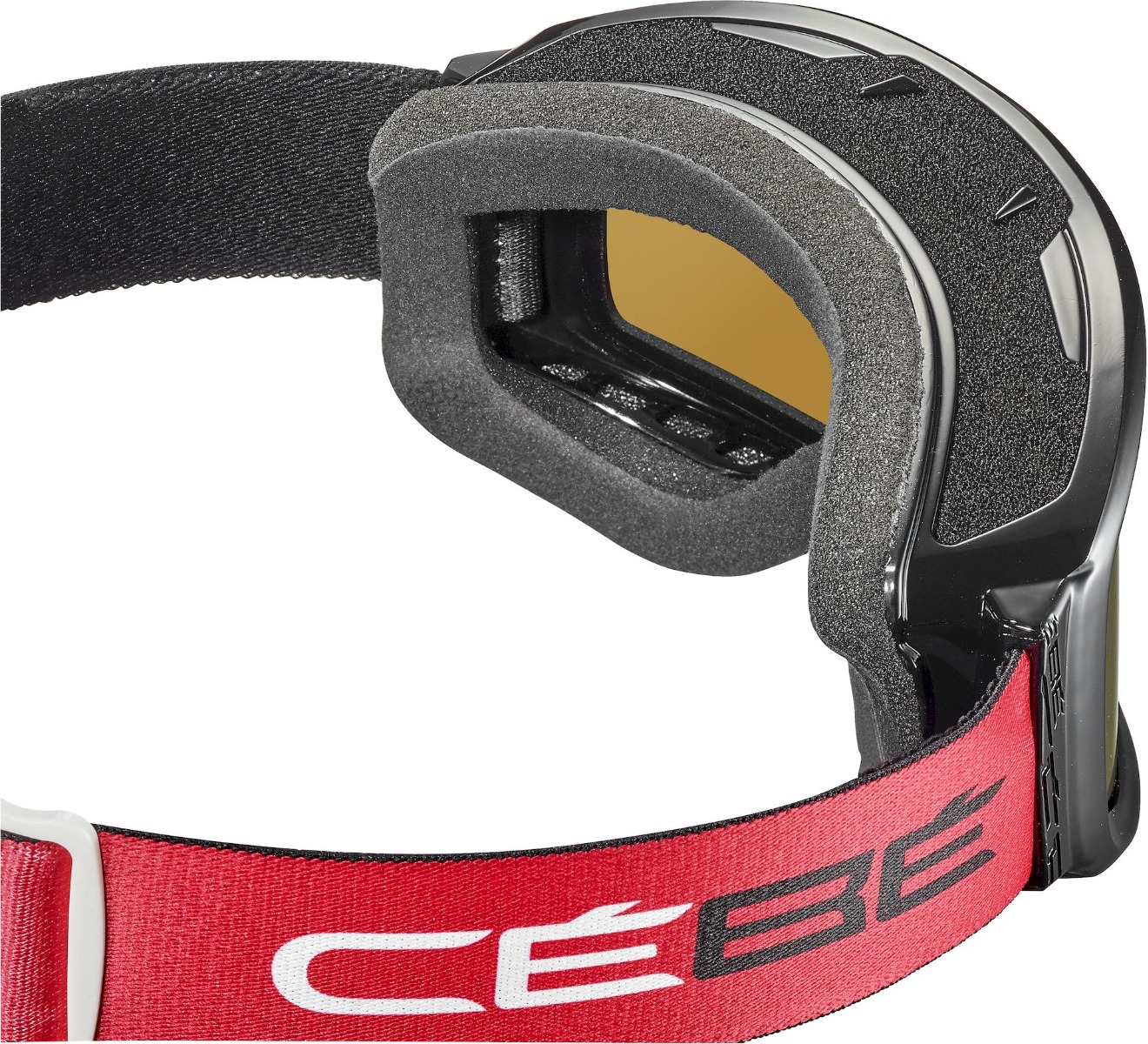 Cébé Junior Cheeky OTG skibril - Zwart/Rood - Bruine + Blauwe lens