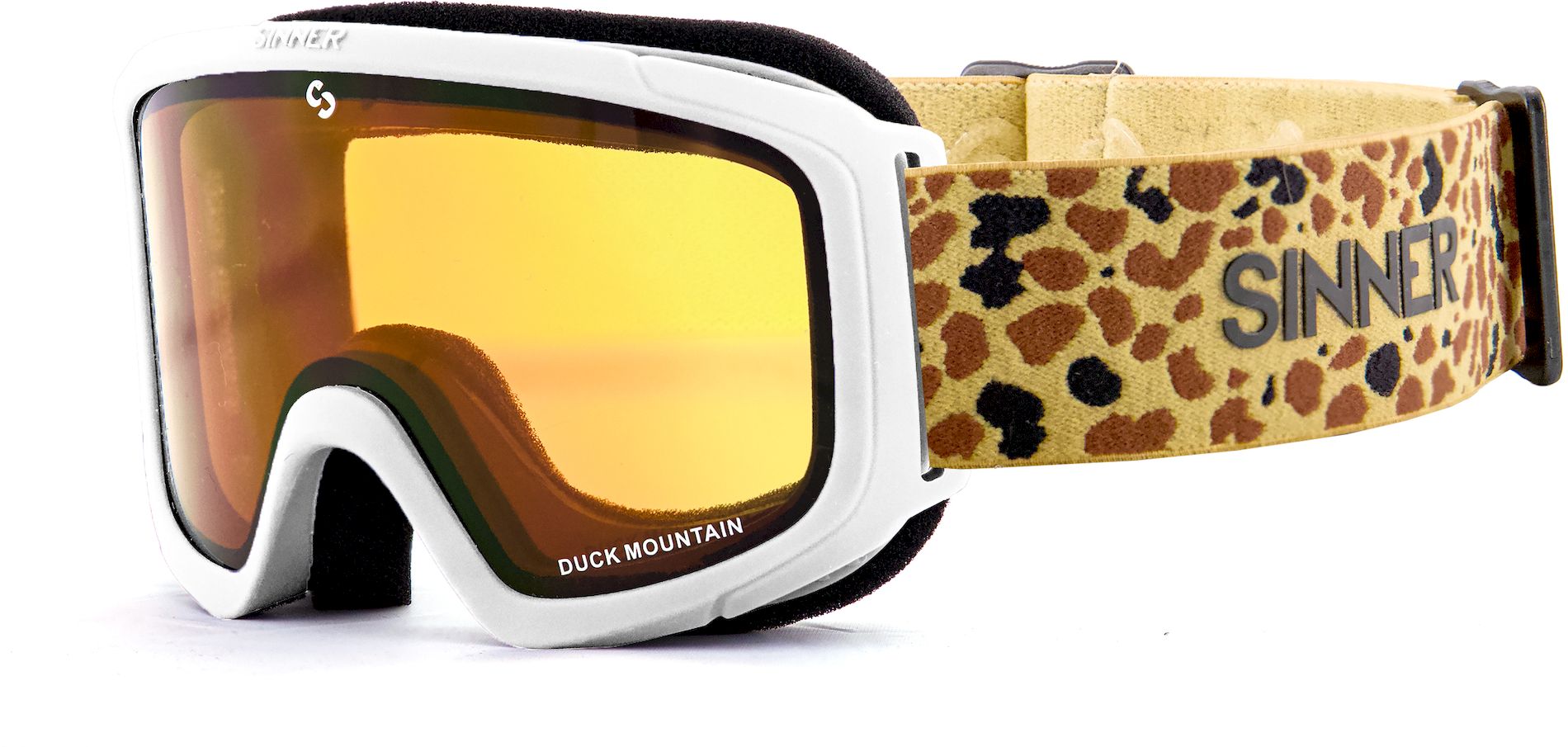 Sinner Duck Mountain skibril kind - Mat Wit - Gouden lens