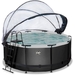 EXIT Black Leather zwembad - 360 x 122 cm - met zandfilterpomp, trap en overkapping