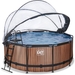 EXIT Wood zwembad - 360 x 122 cm - met zandfilterpomp, trap en overkapping