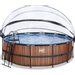 EXIT Wood zwembad - 450 x 122 cm - met zandfilterpomp, trap en overkapping