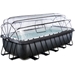 EXIT Black Leather zwembad - 540 x 250 x 122 cm - met zandfilterpomp, trap en overkapping