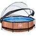 EXIT Wood zwembad - 300 x 76 cm - met filterpomp en overkapping 