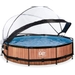 EXIT Wood zwembad - 360 x 76 cm - met filterpomp en overkapping 