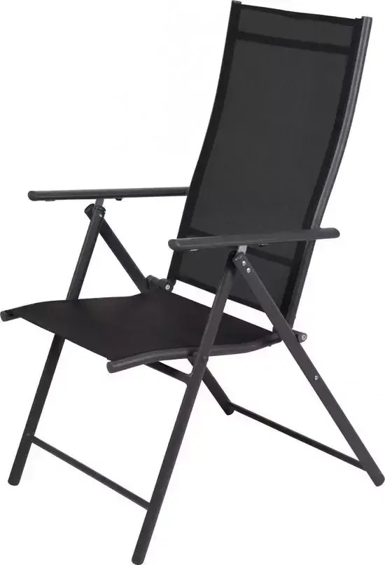 Progarden - Set van 2 - Vouwstoel 59 x 108 cm - Staal/polyester - Antraciet