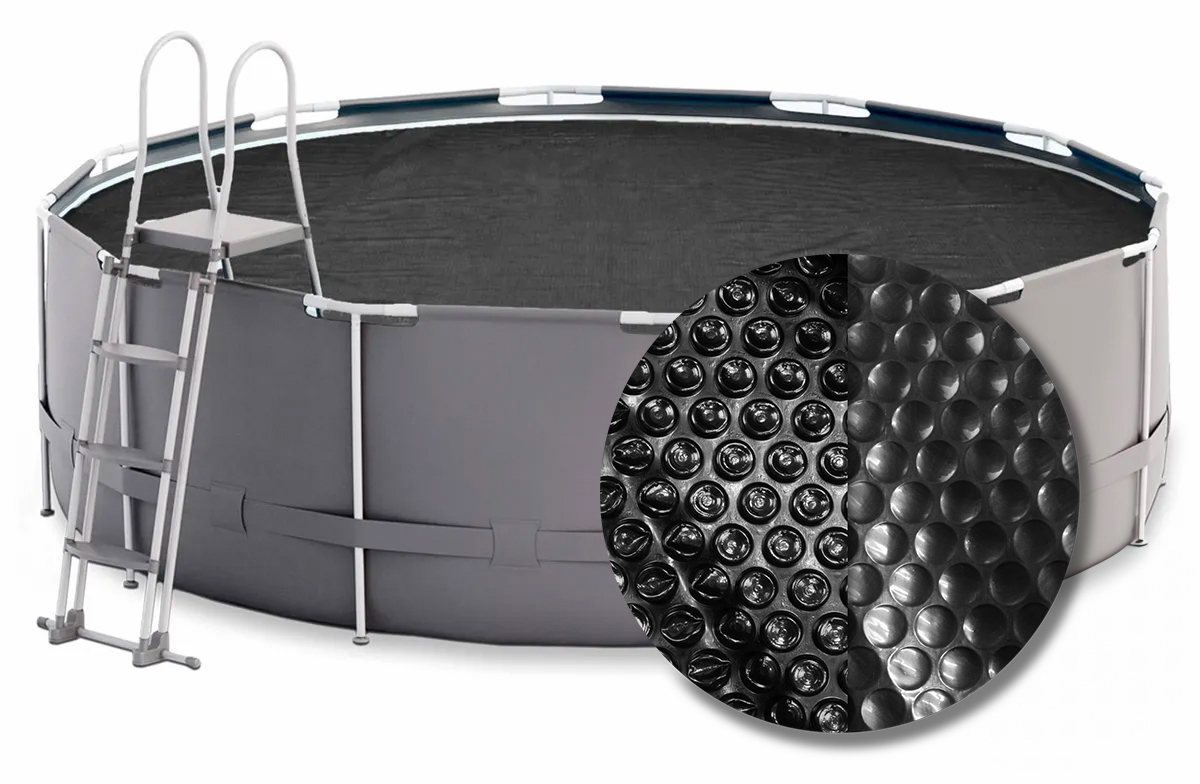 W&apos;eau Premium solar cover rond - 300 cm (zeilmaat 294) - Zwart