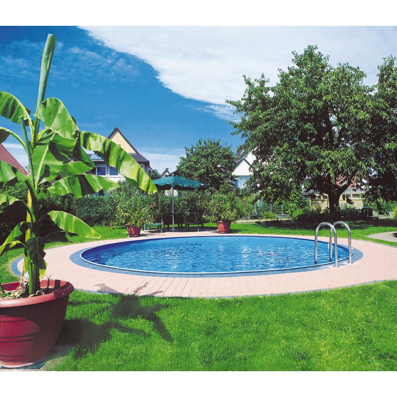 W'eau Ibiza Metalen zwembad Ø4,60 x 150 cm (incl. uitsparingen voor