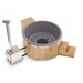 Houtgestookte hottub Extern met filteraansluiting - rond - 4-6 personen - Grijs