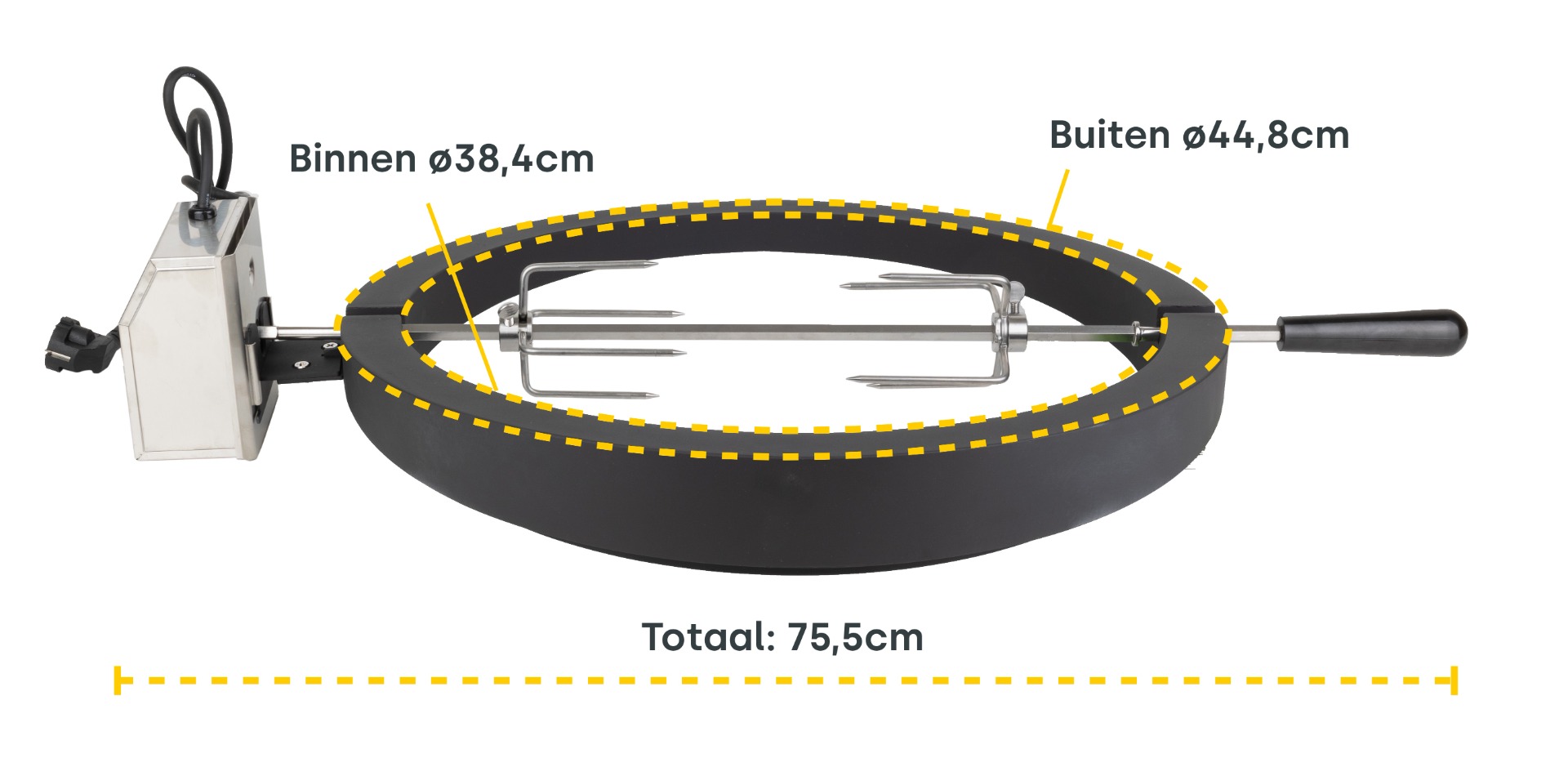 BASTE Rotisserie Set M voor 18 inch kamado's