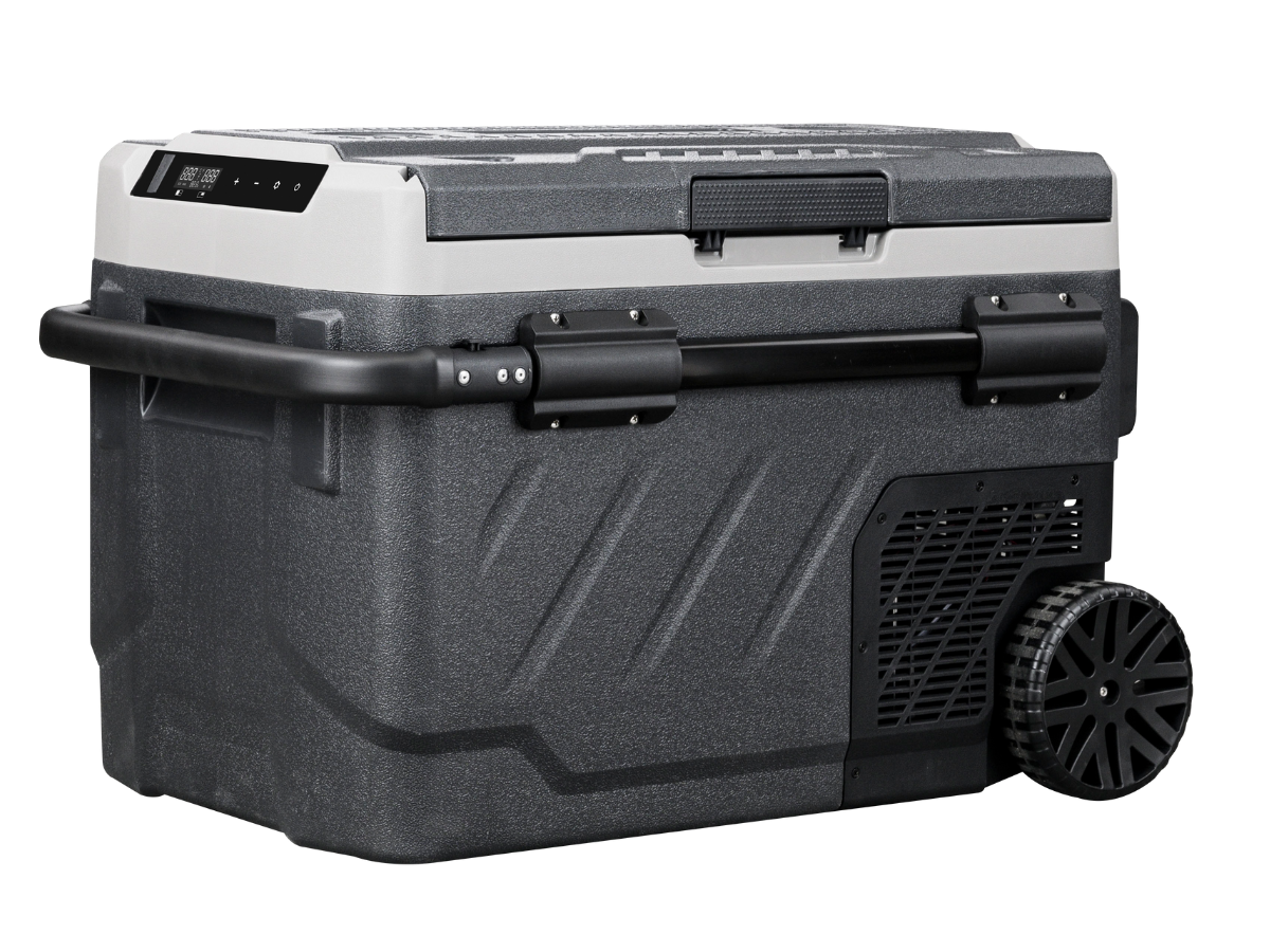 Steamy-E Elektrische Compressor Koelbox Op Wielen - Dual Zone - 40 liter - 12V en 230V - voor auto en camping - Zwart