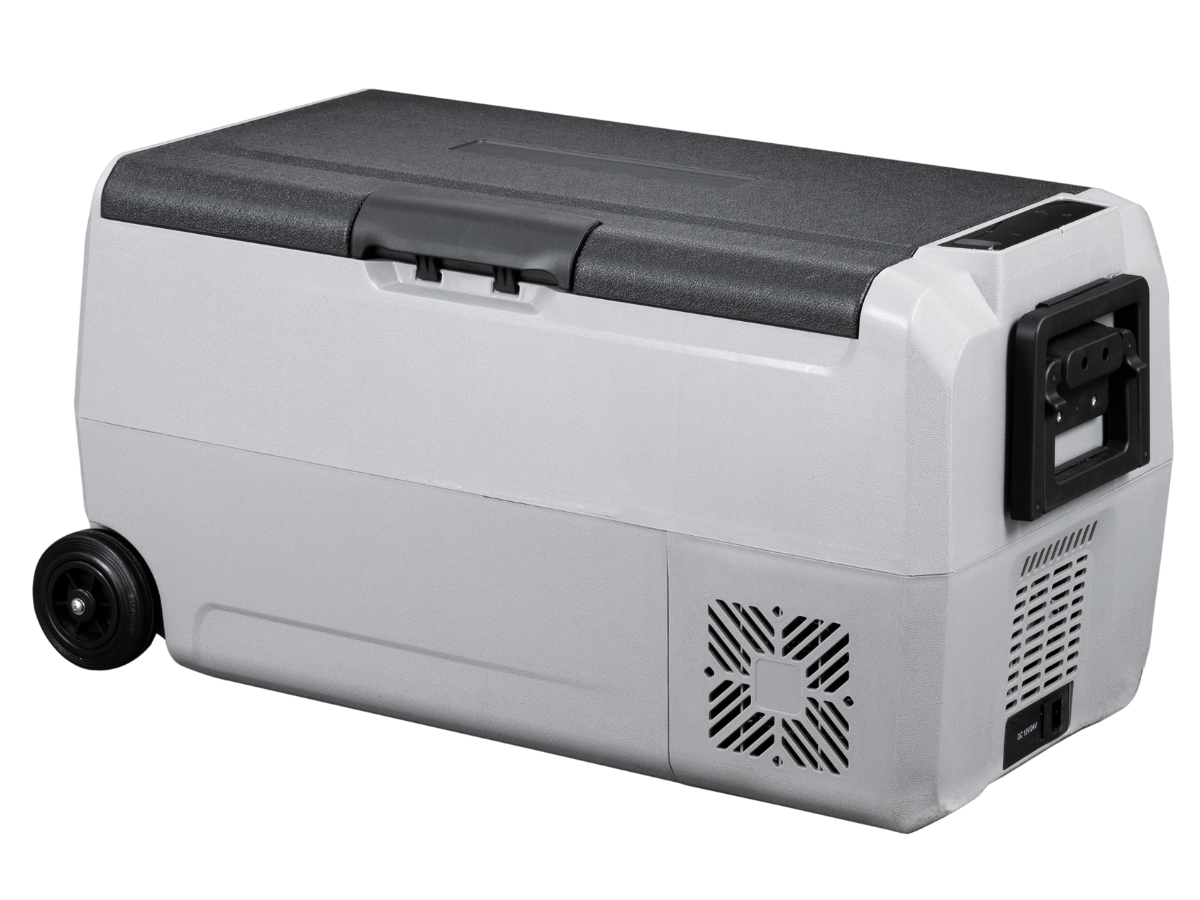 Steamy-E Elektrische Compressor Koelbox Op Wielen - Dual Zone - 36 liter - 12V en 230V - voor auto en camping - Grijs