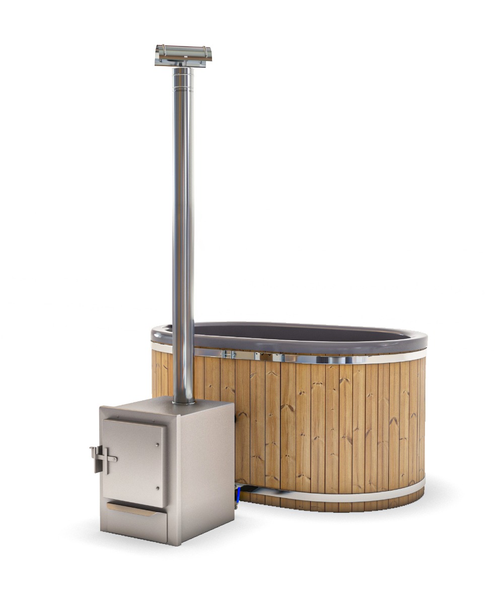 Houtgestookte hottub Extern - 2 personen - Grijs
