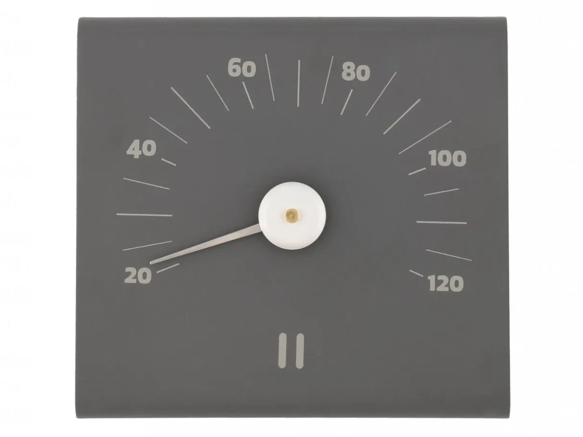 Rento aluminium thermometer vierkant - Grijs