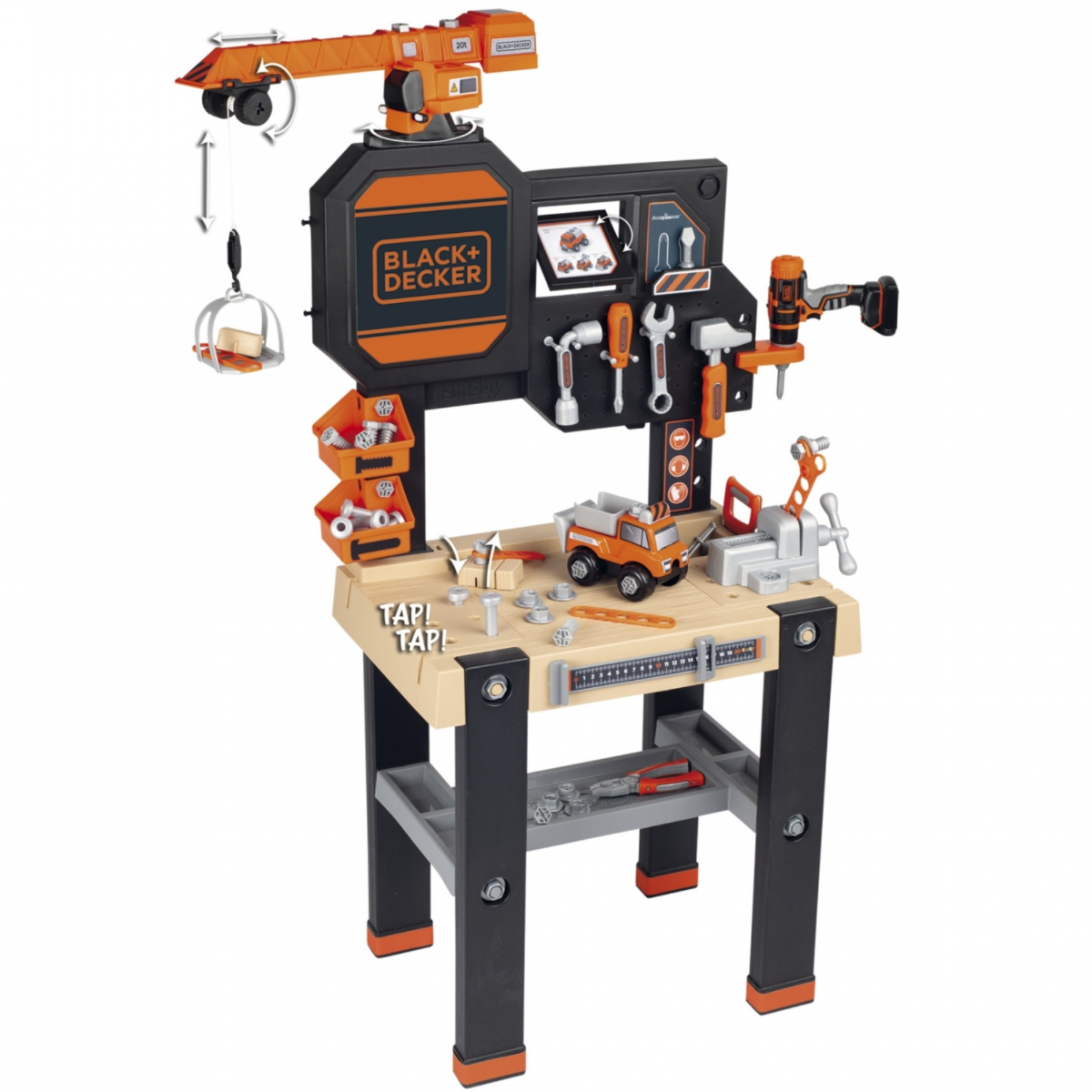 Smoby Black + Decker Bricolo Builder speelgoed werkbank