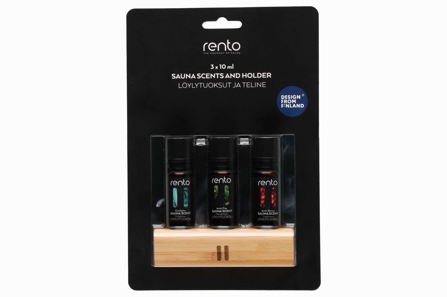 Saunageuren in bamboehouder (3 x 10 ml) - Rento