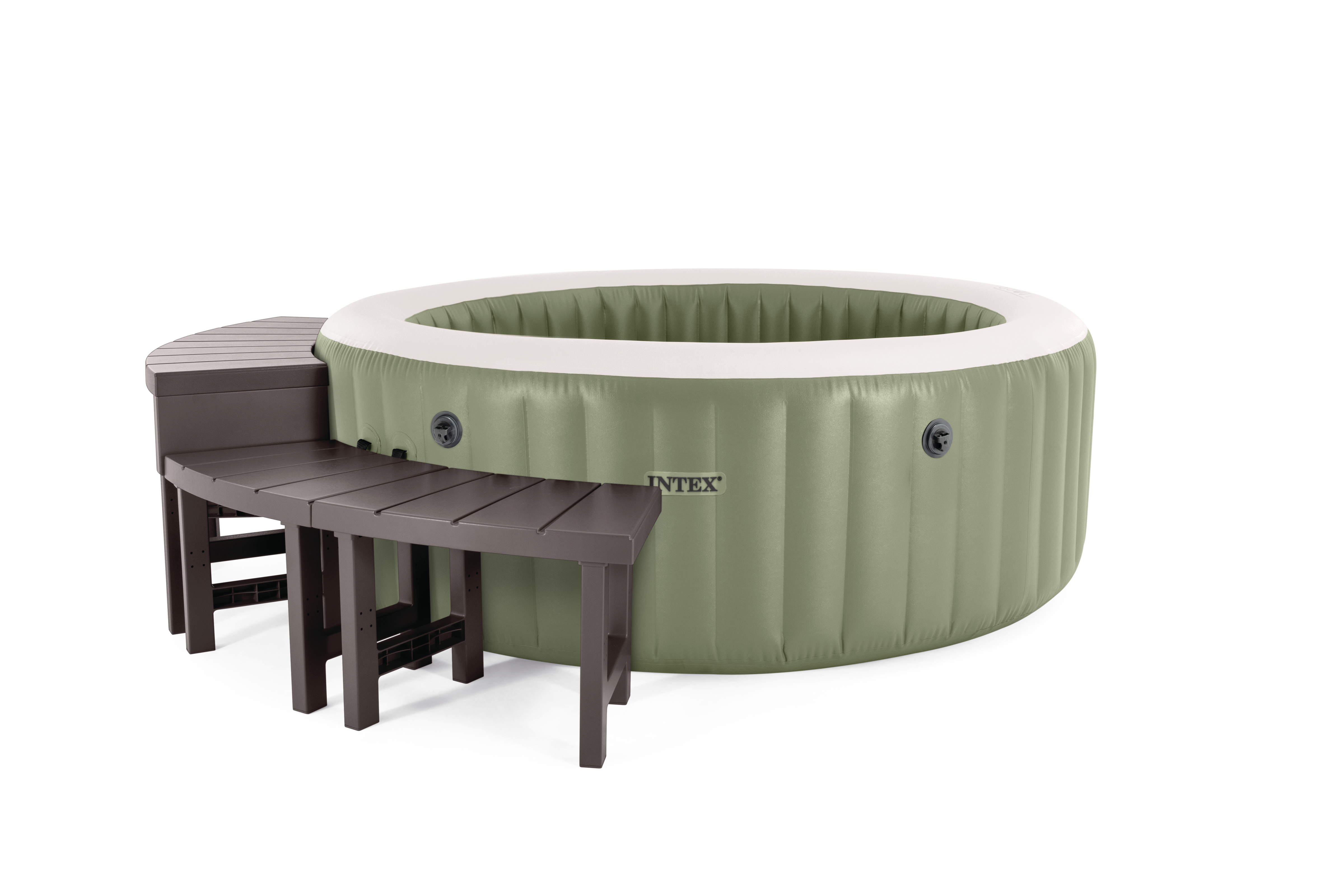 Intex Pure Spa Bubble massage Olive Green opblaasbare spa - 4 persoons