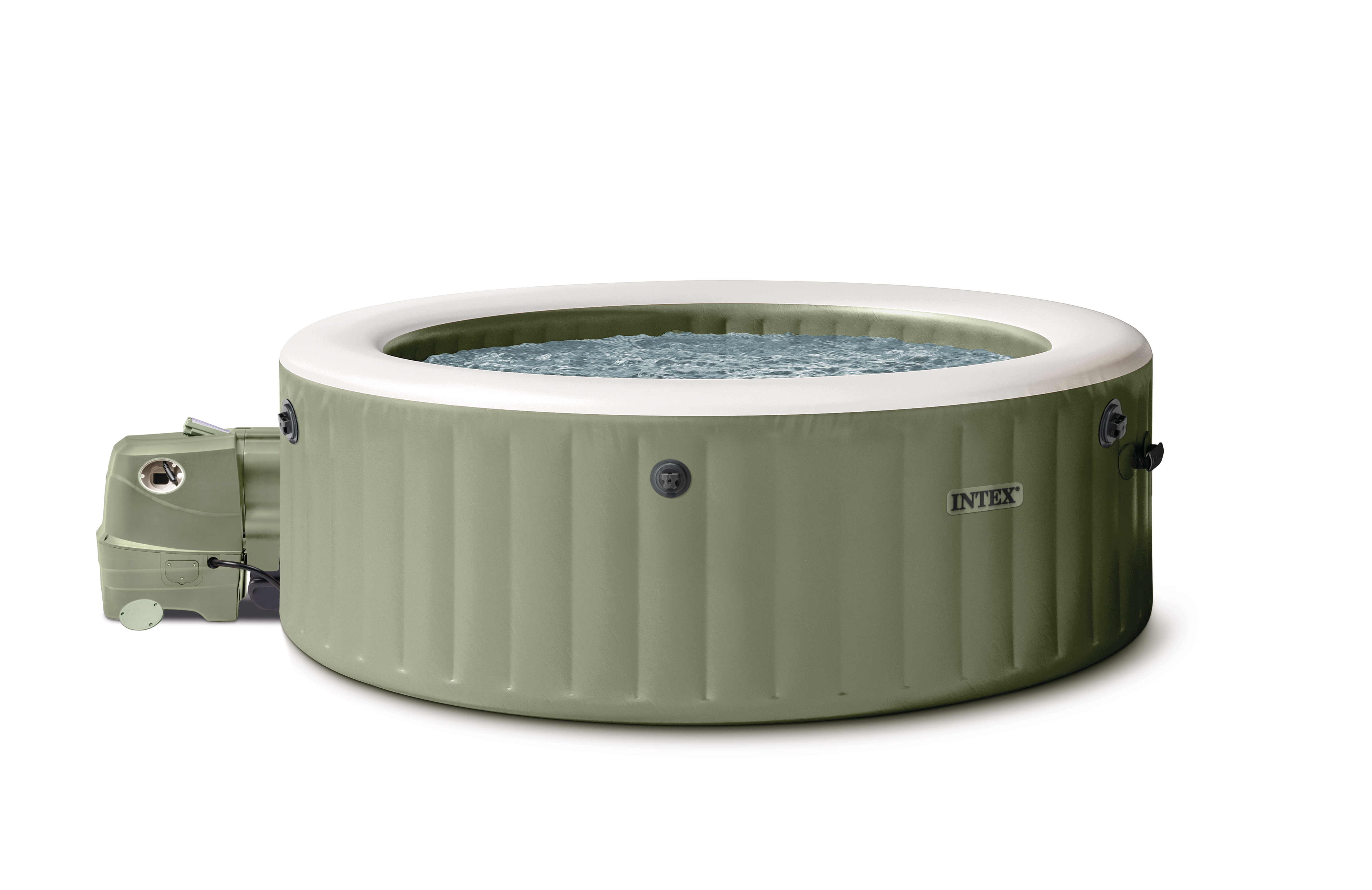 Intex Pure Spa Bubble massage Olive Green opblaasbare spa - 4 persoons