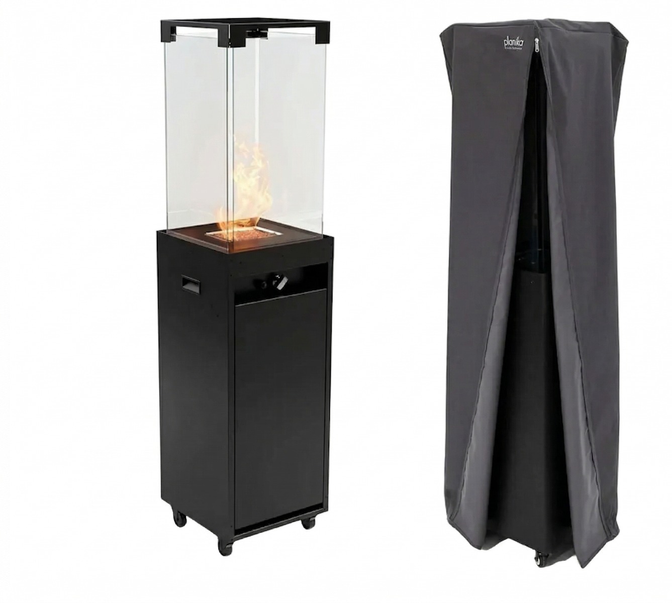 Planika Faro gas terrasverwarmer met beschermhoes - Zwart
