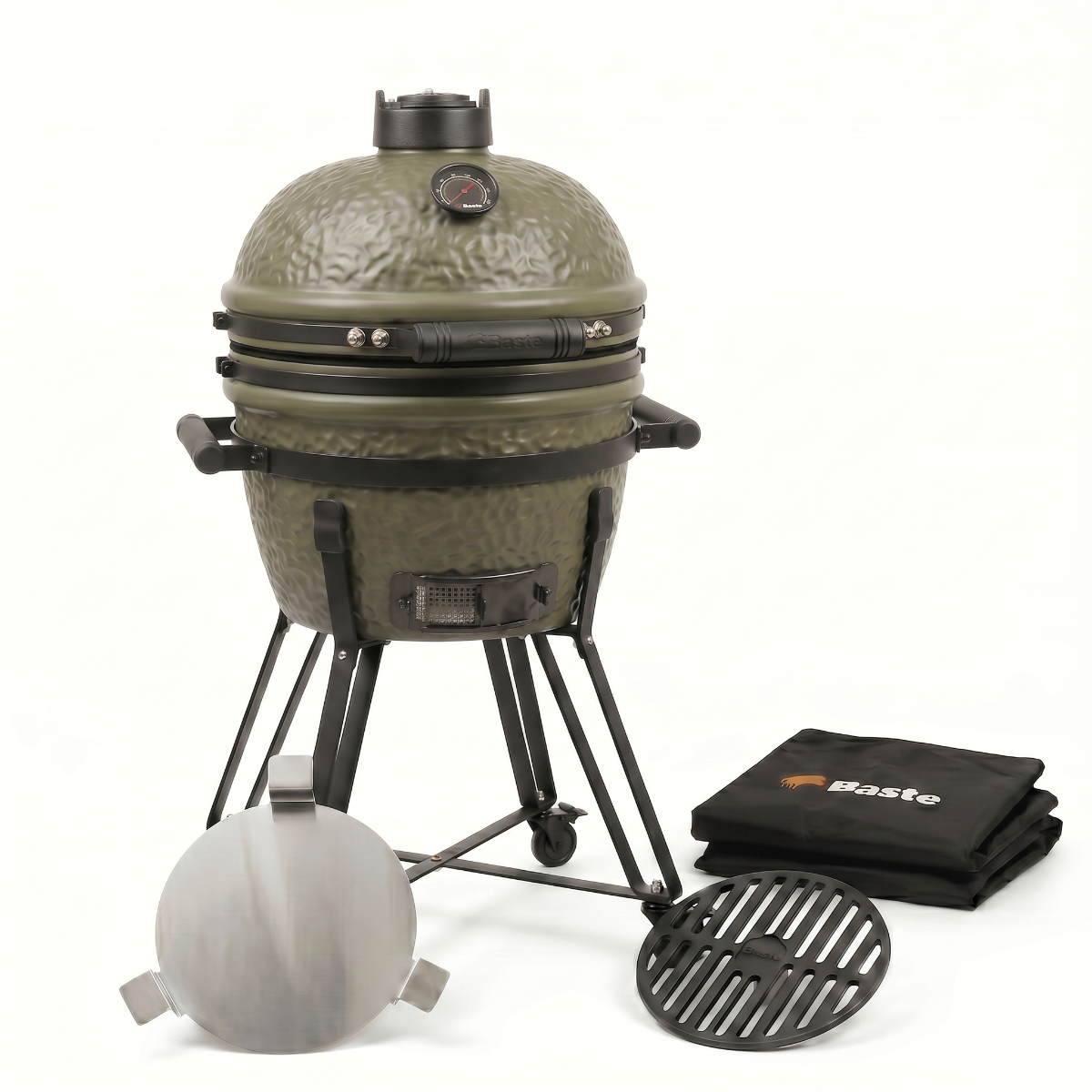 BASTE 16 inch kamado bbq Ultimate Pack - Olijfgroen