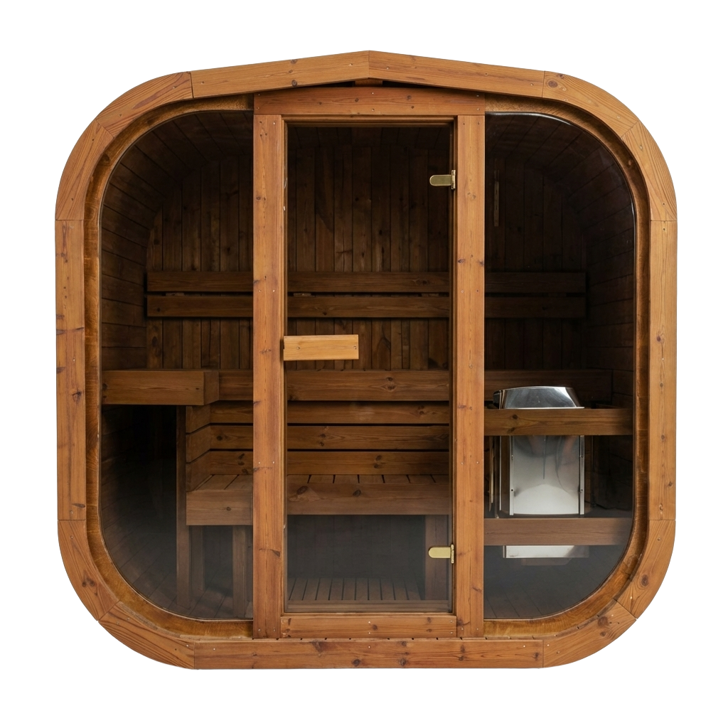 Thermowood elektrische cube sauna - 4 personen voorgemonteerd