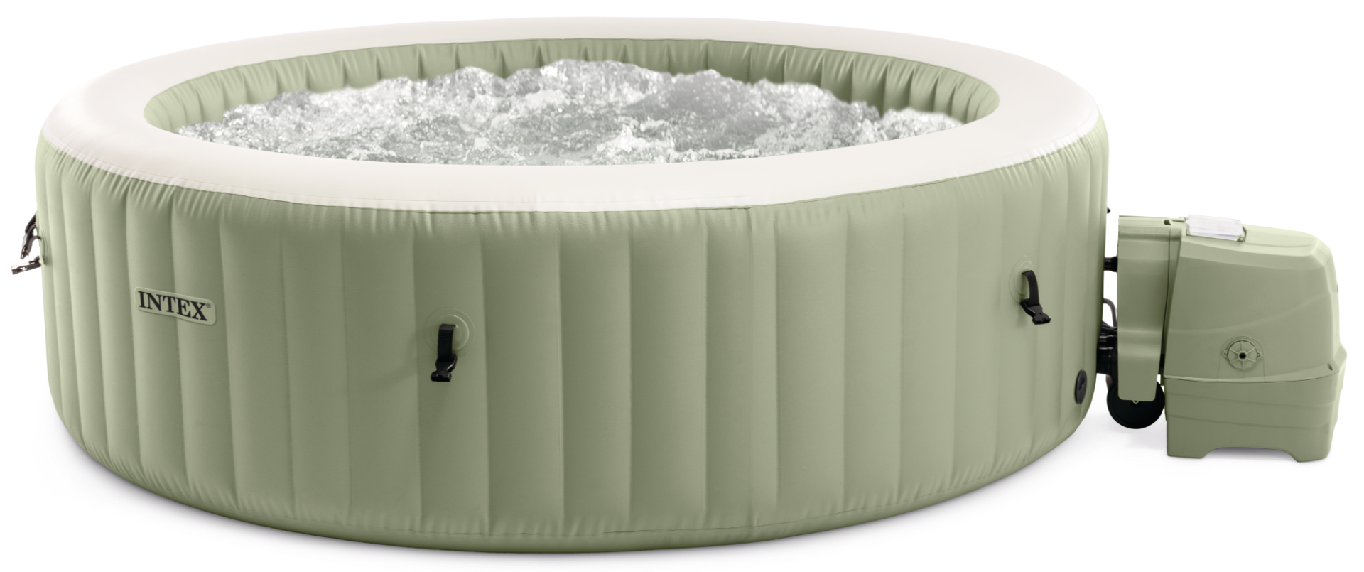 Intex Pure Spa Bubble massage Olive Green opblaasbare spa - 8 persoons