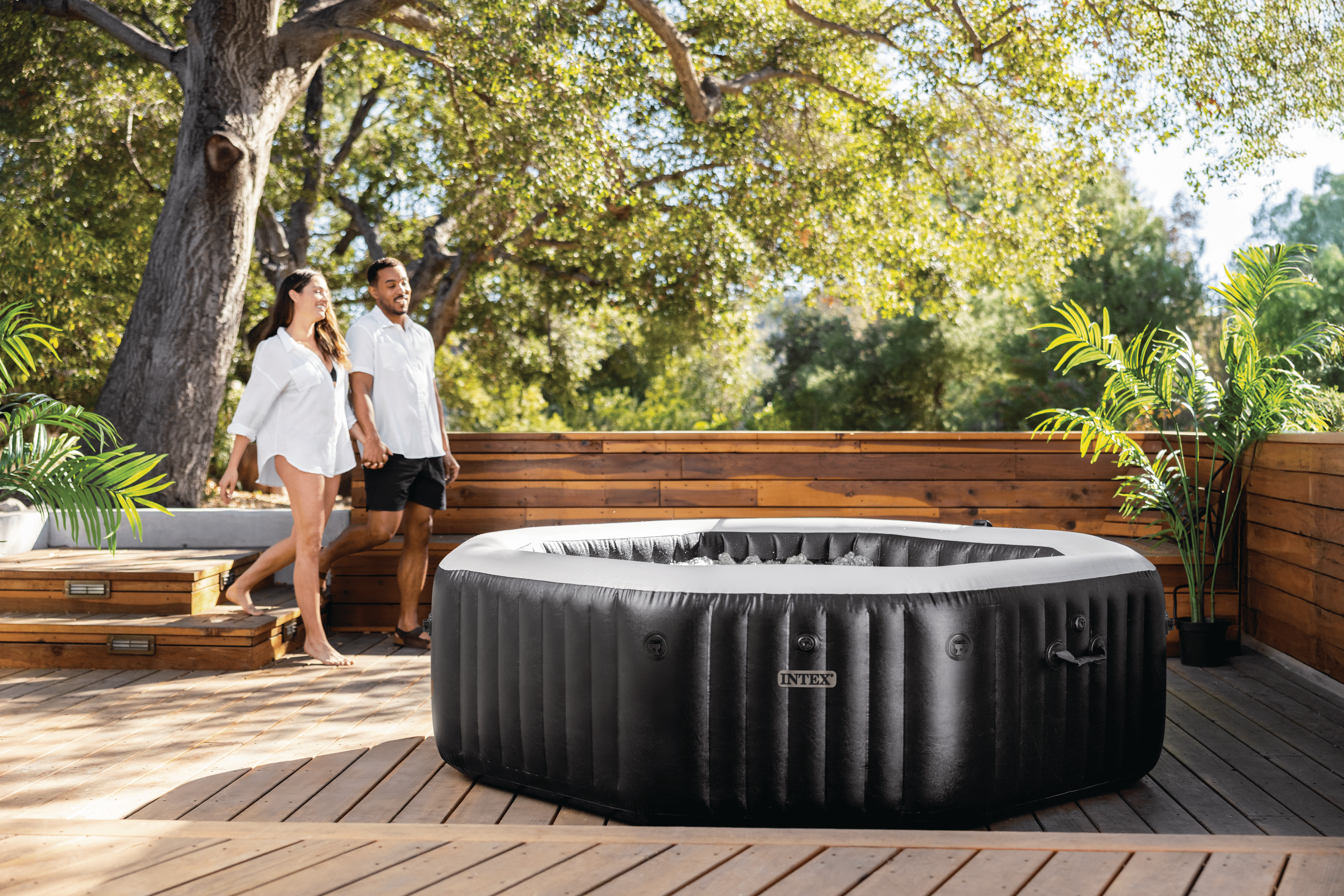 Intex Pure Spa Greystone Deluxe opblaasbare spa - 4 persoons