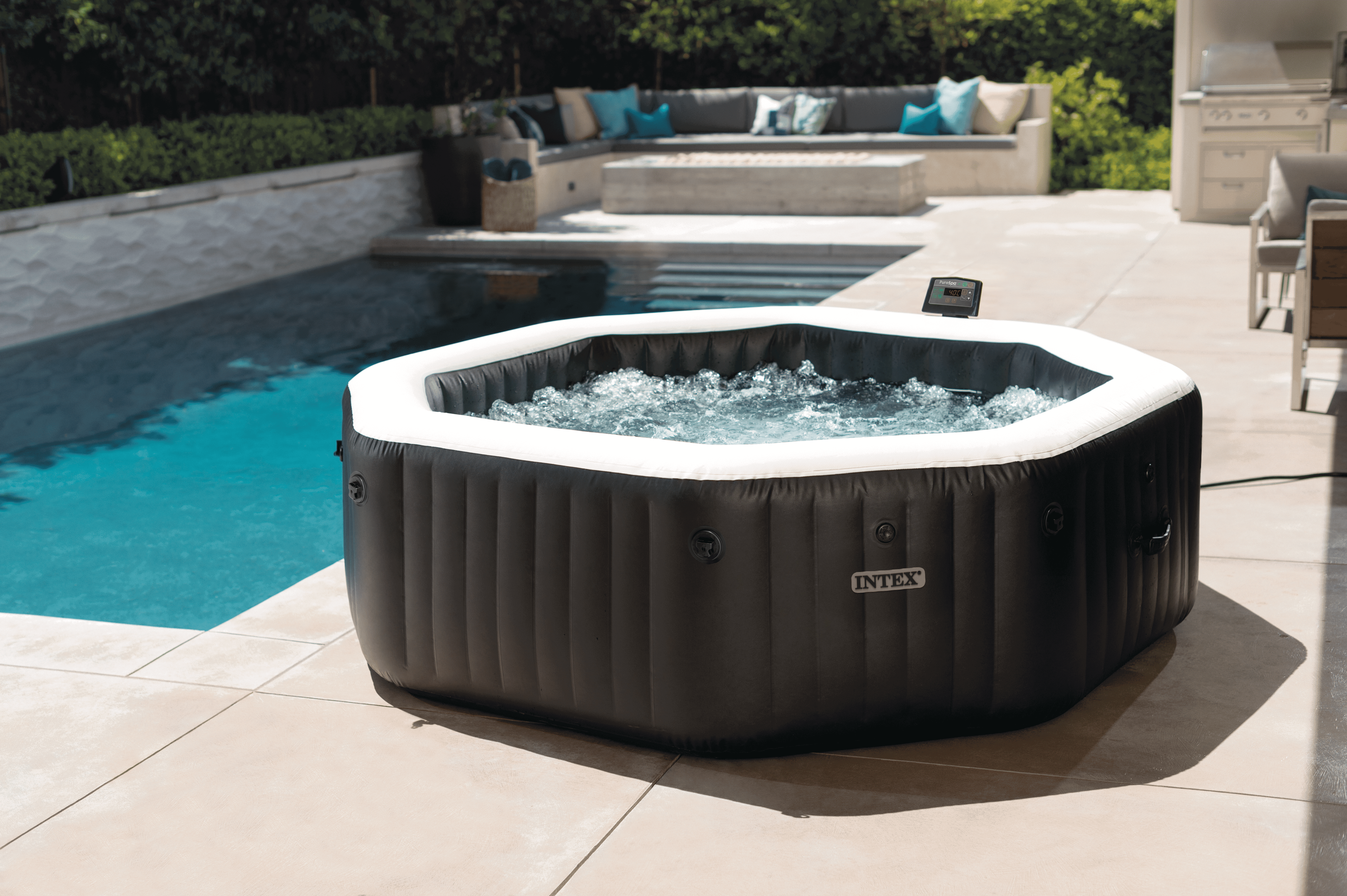 Intex Pure Spa Greystone Deluxe opblaasbare spa - 4 persoons