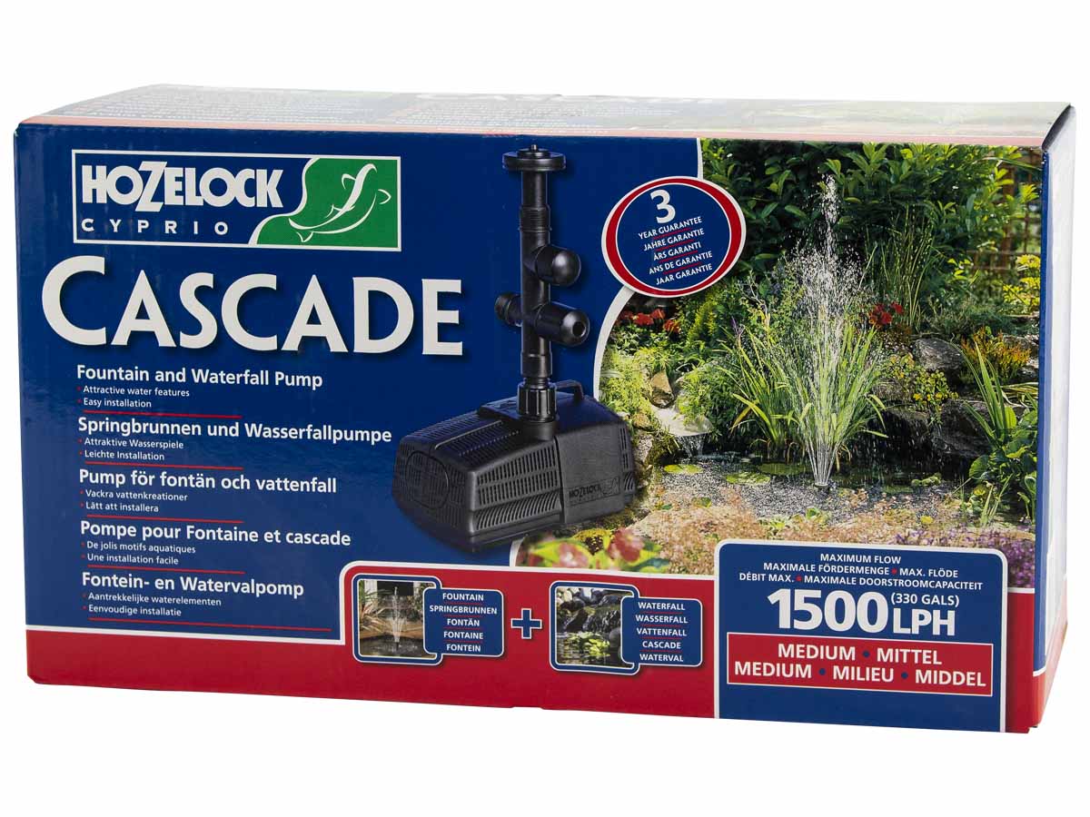 Hozelock Cascade 1500 fonteinpomp doos.