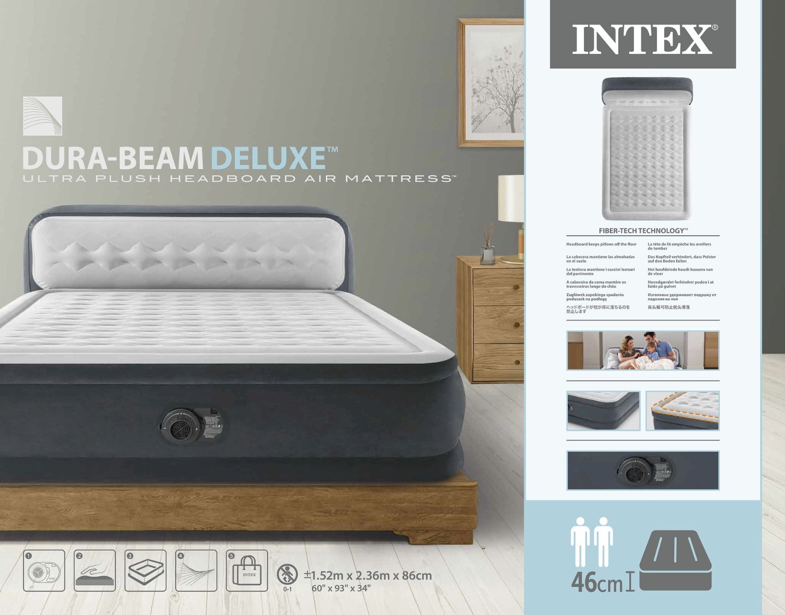 Intex Ultra Plush Headboard Luchtbed - Queensize