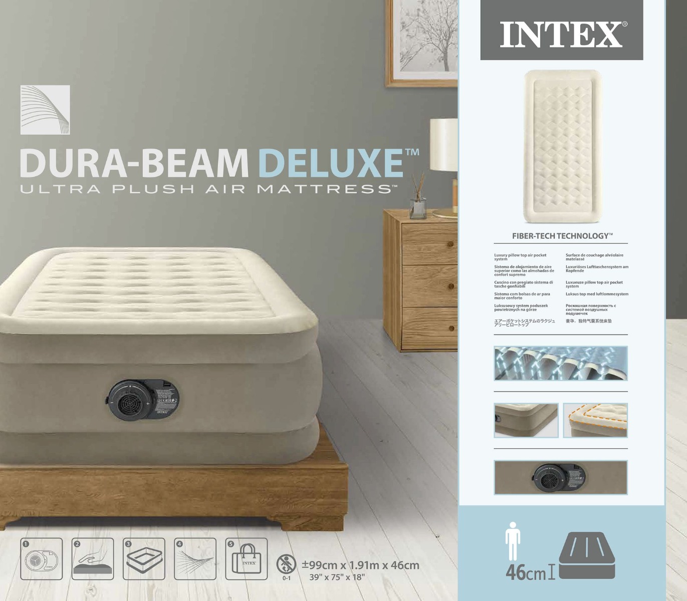 Intex Ultra Plush Luchtbed - Eenpersoons
