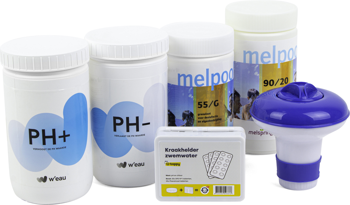 Toppy startset met kleine chloortabletten voor zwembad