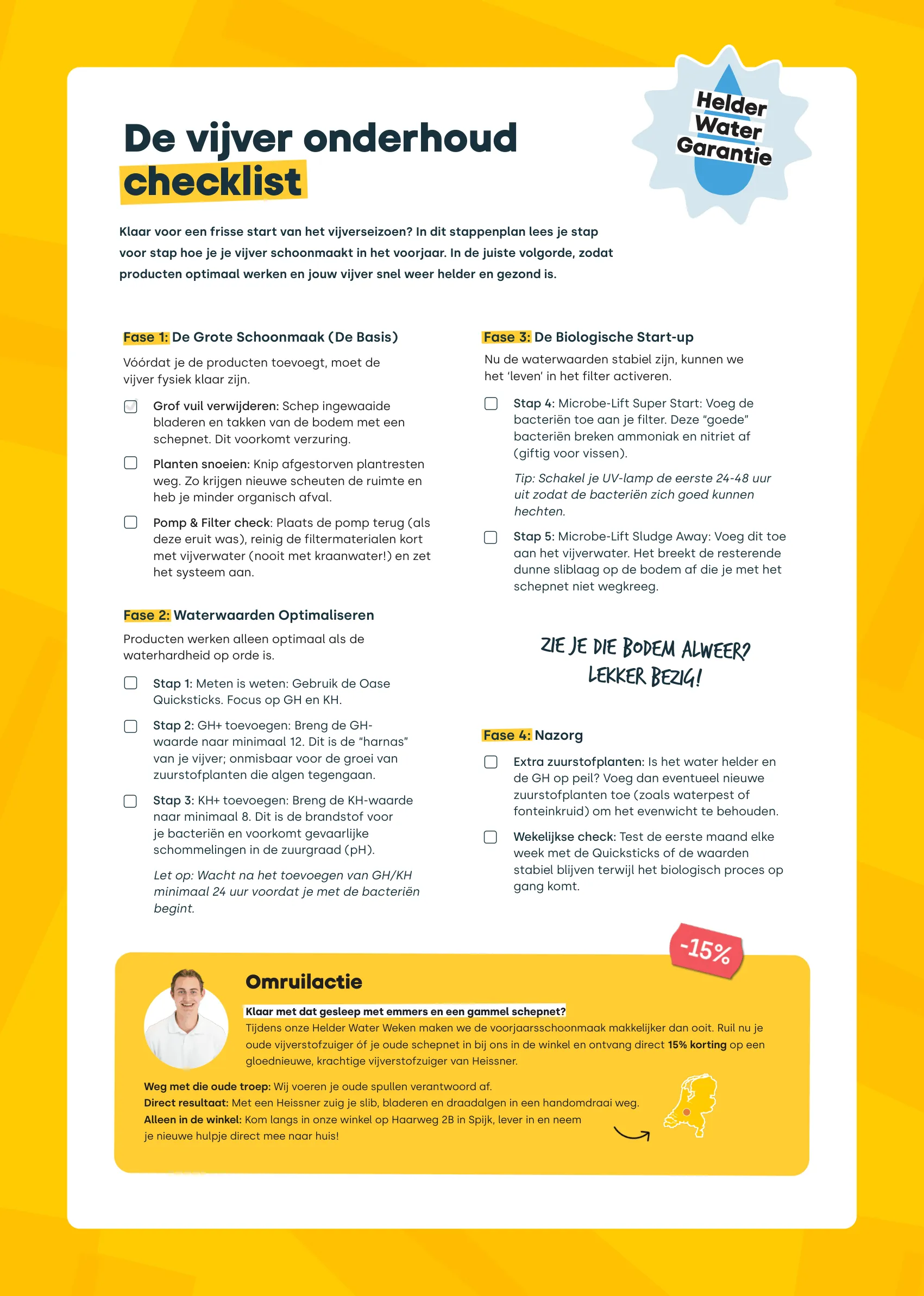Zomerklaar checklist vijver