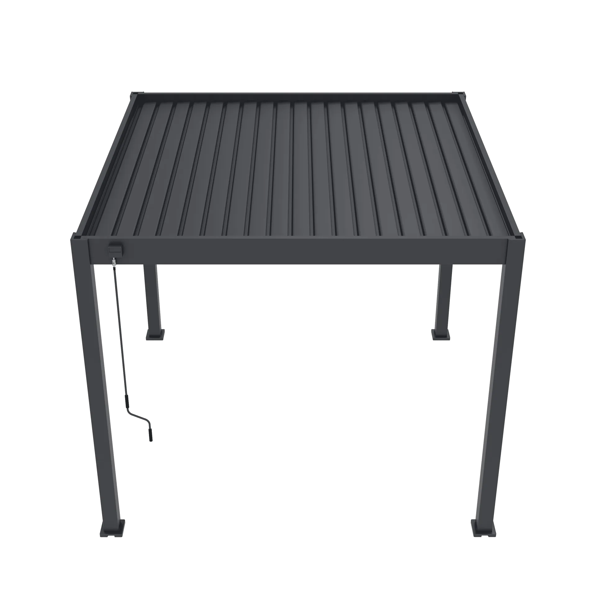 Overkapping met lamellen dicht