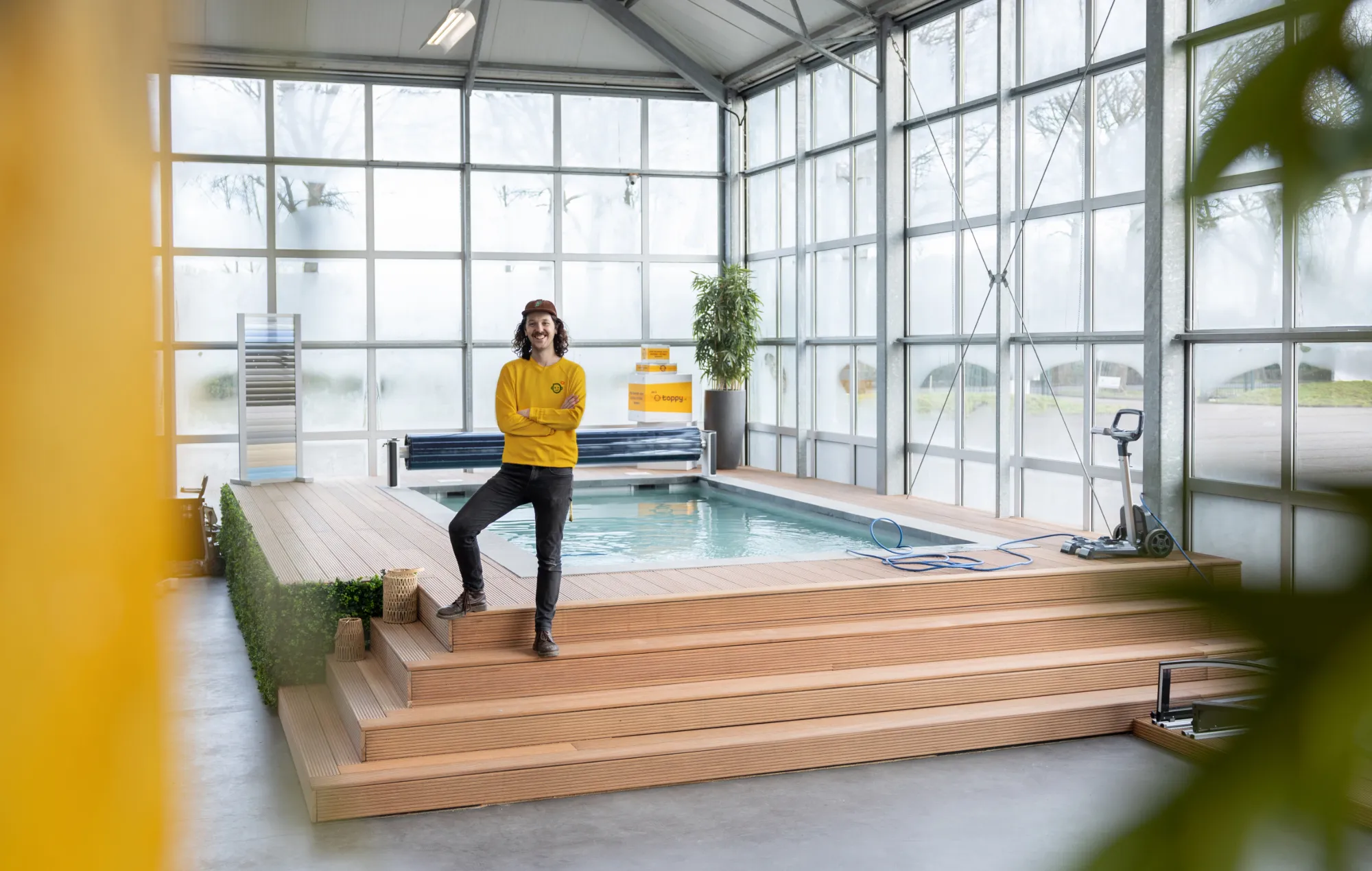 Zwembad showroom met Wouter